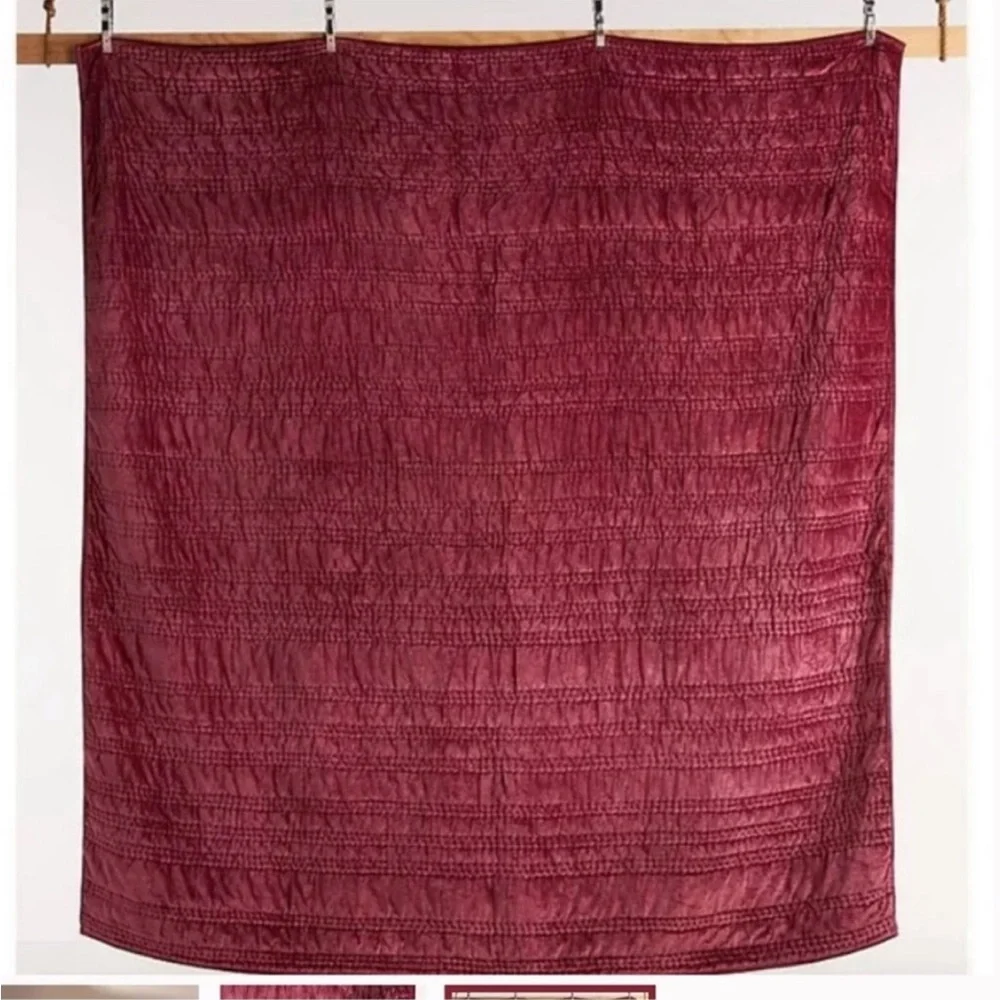 Anthropologie Wine Red Quilted Comforter. This is the comforter only.